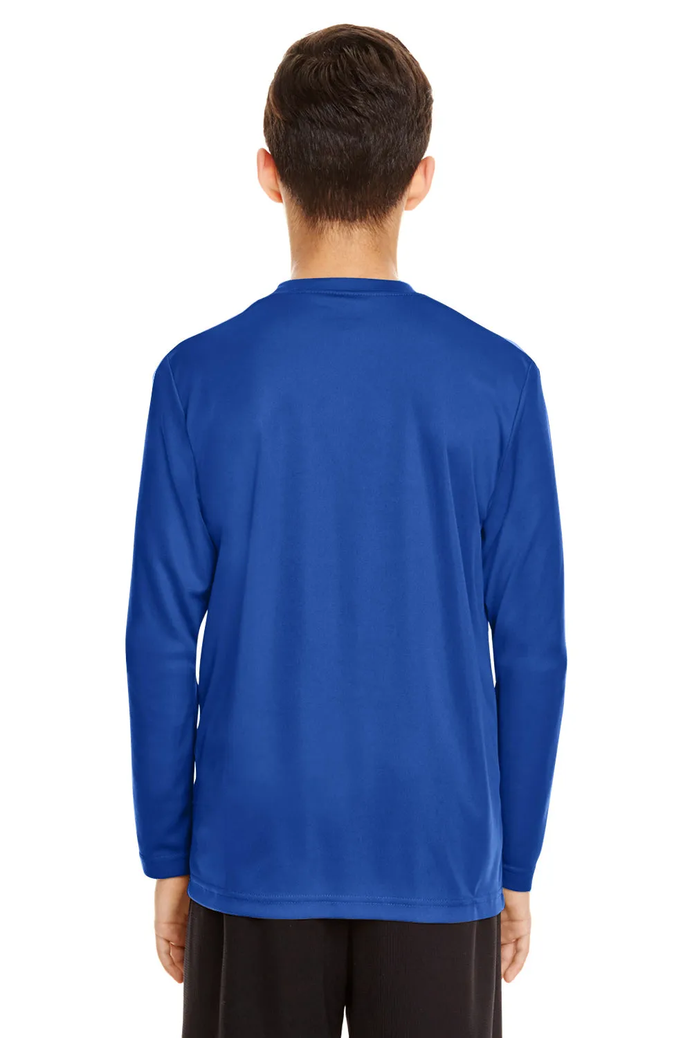 T-shirt à manches longues en maille crewneck performant anti-humidité Team 365 Youth Zone - Bleu royal