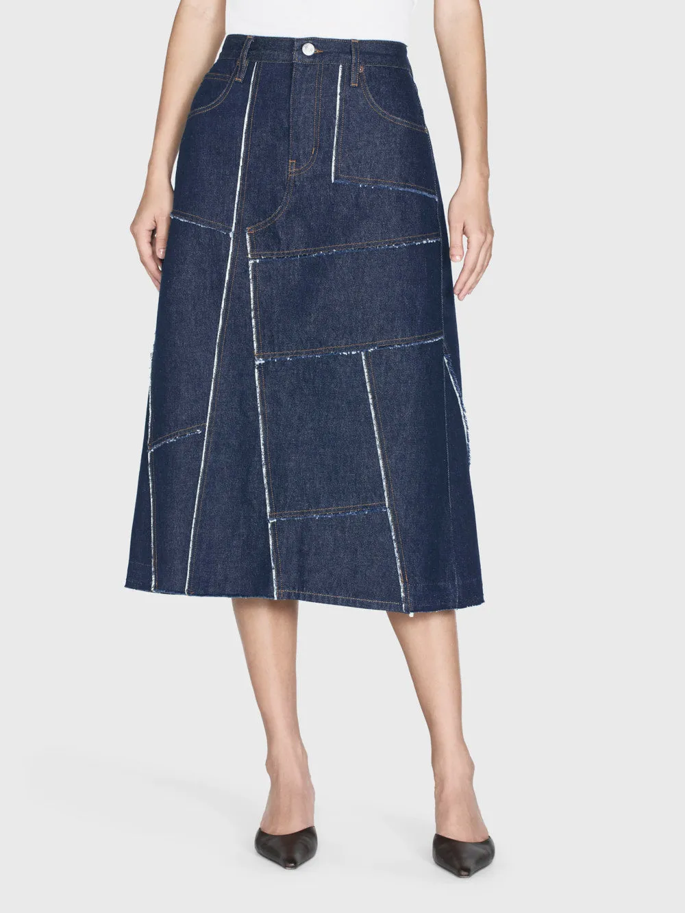 La jupe midi patchwork -- Hemlock