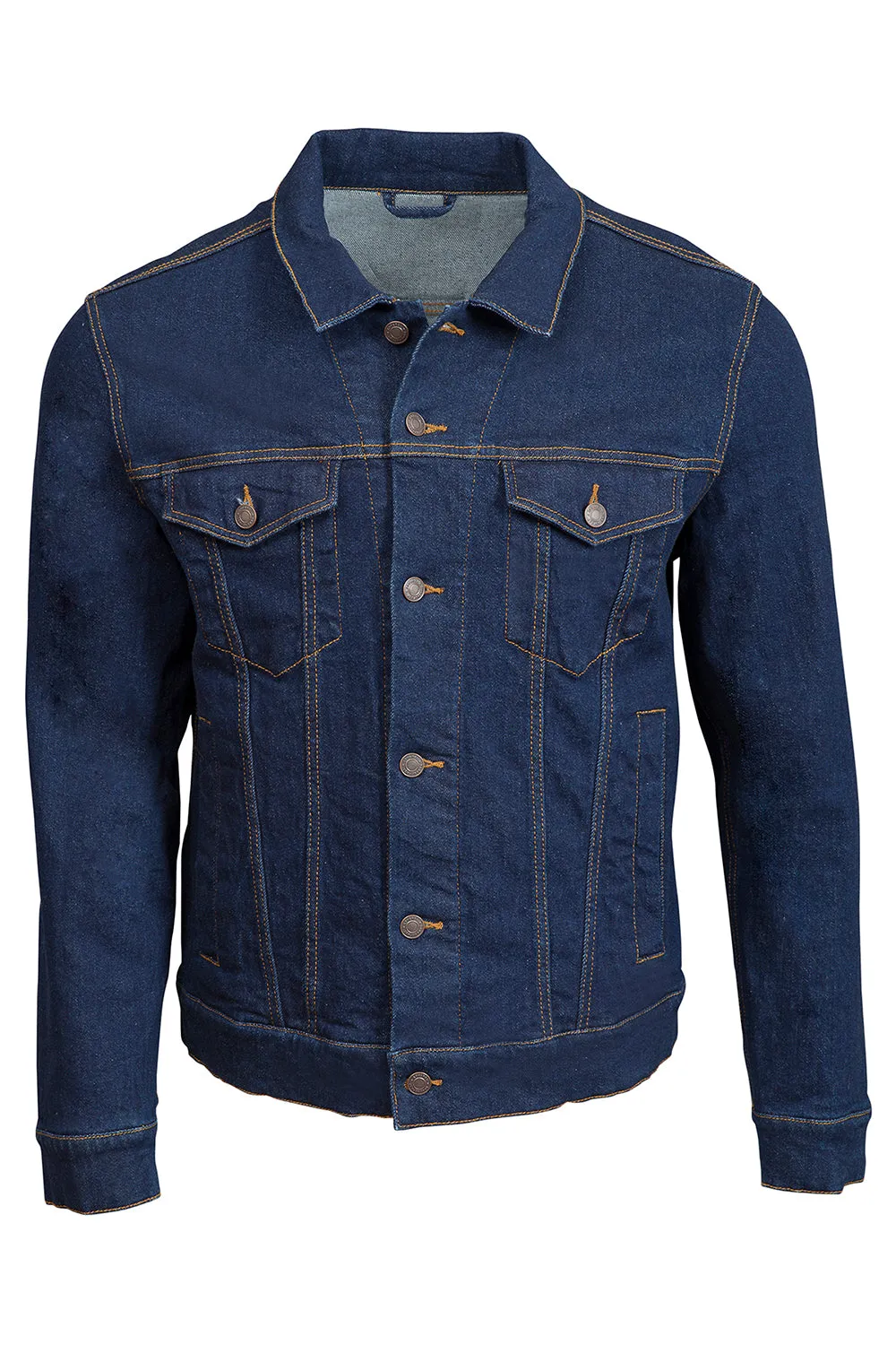 Veste en denim à boutons pour hommes Threadfast Apparel - Bleu foncé