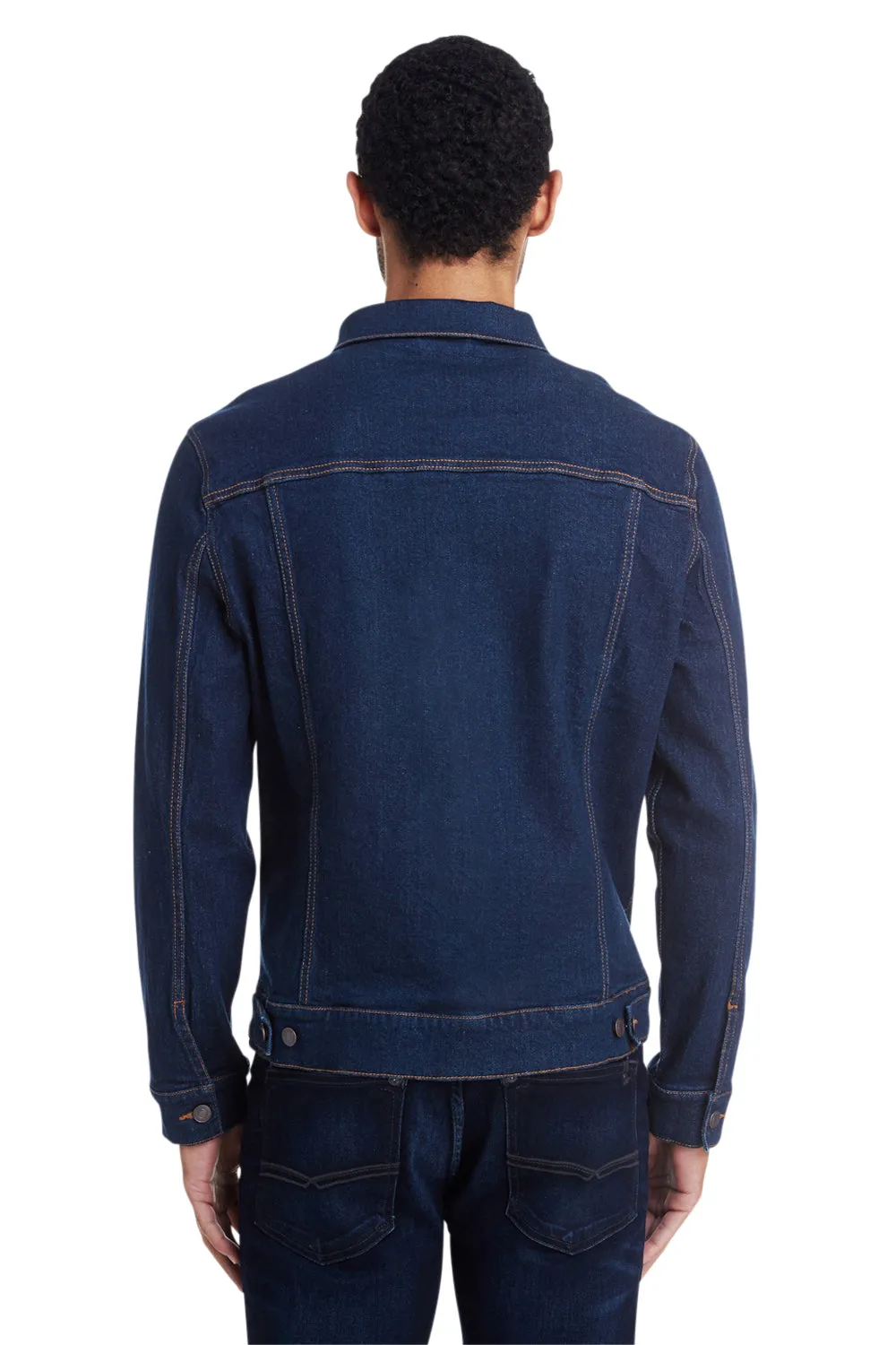 Veste en denim à boutons pour hommes Threadfast Apparel - Bleu foncé