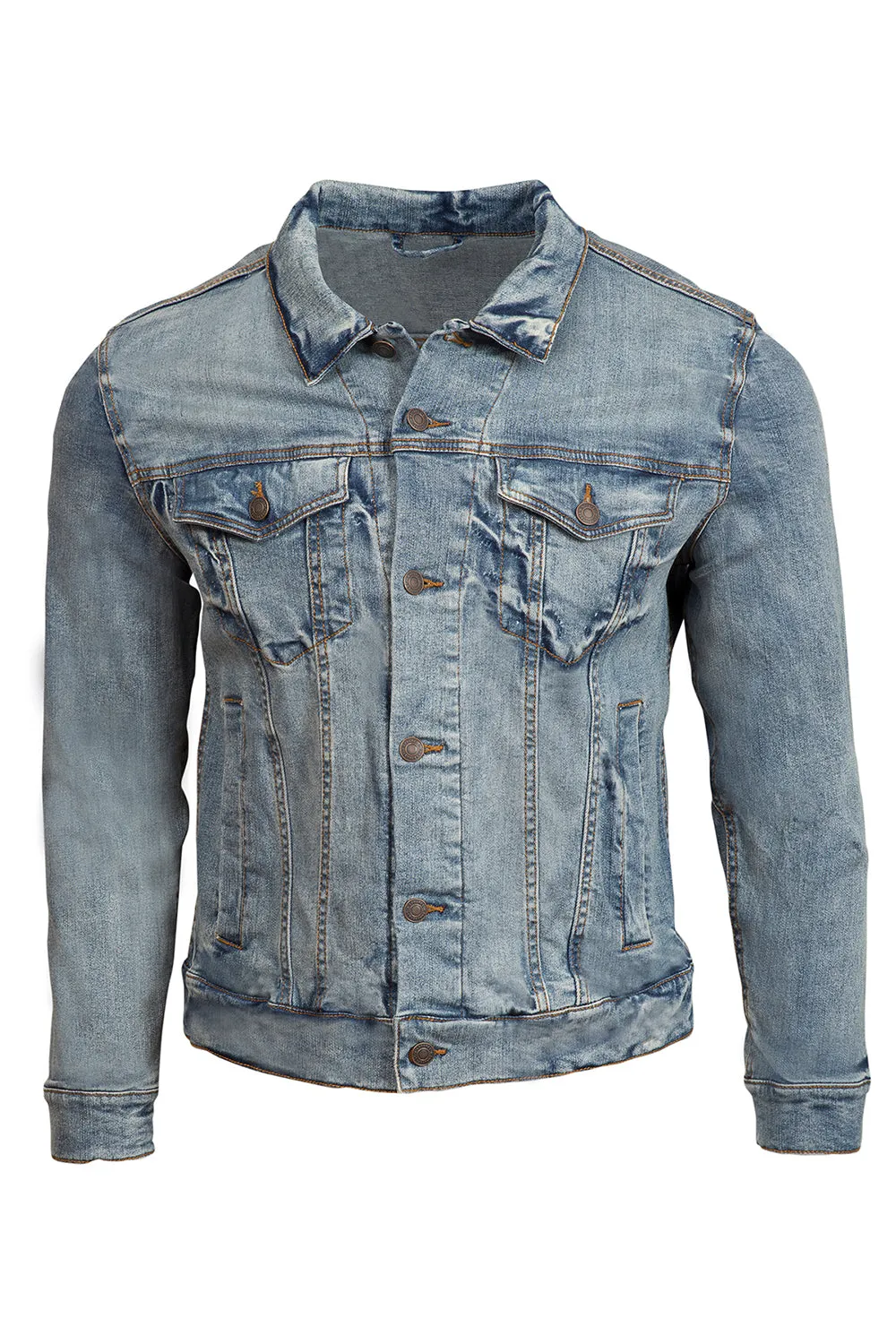 Veste en denim à boutons pour hommes Threadfast Apparel - Bleu clair