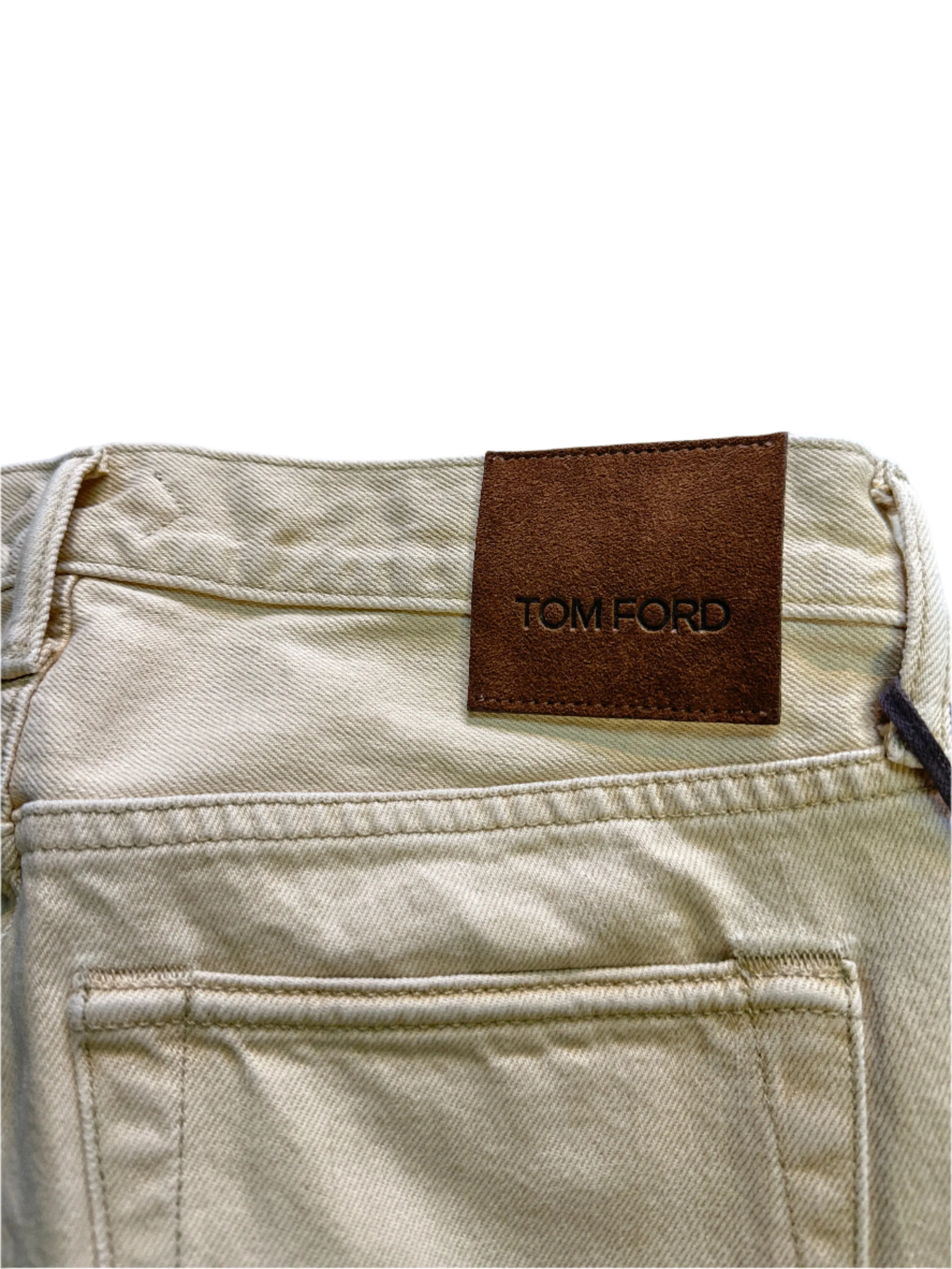 Tom Ford Jeans Slim Homme en Denim Beige