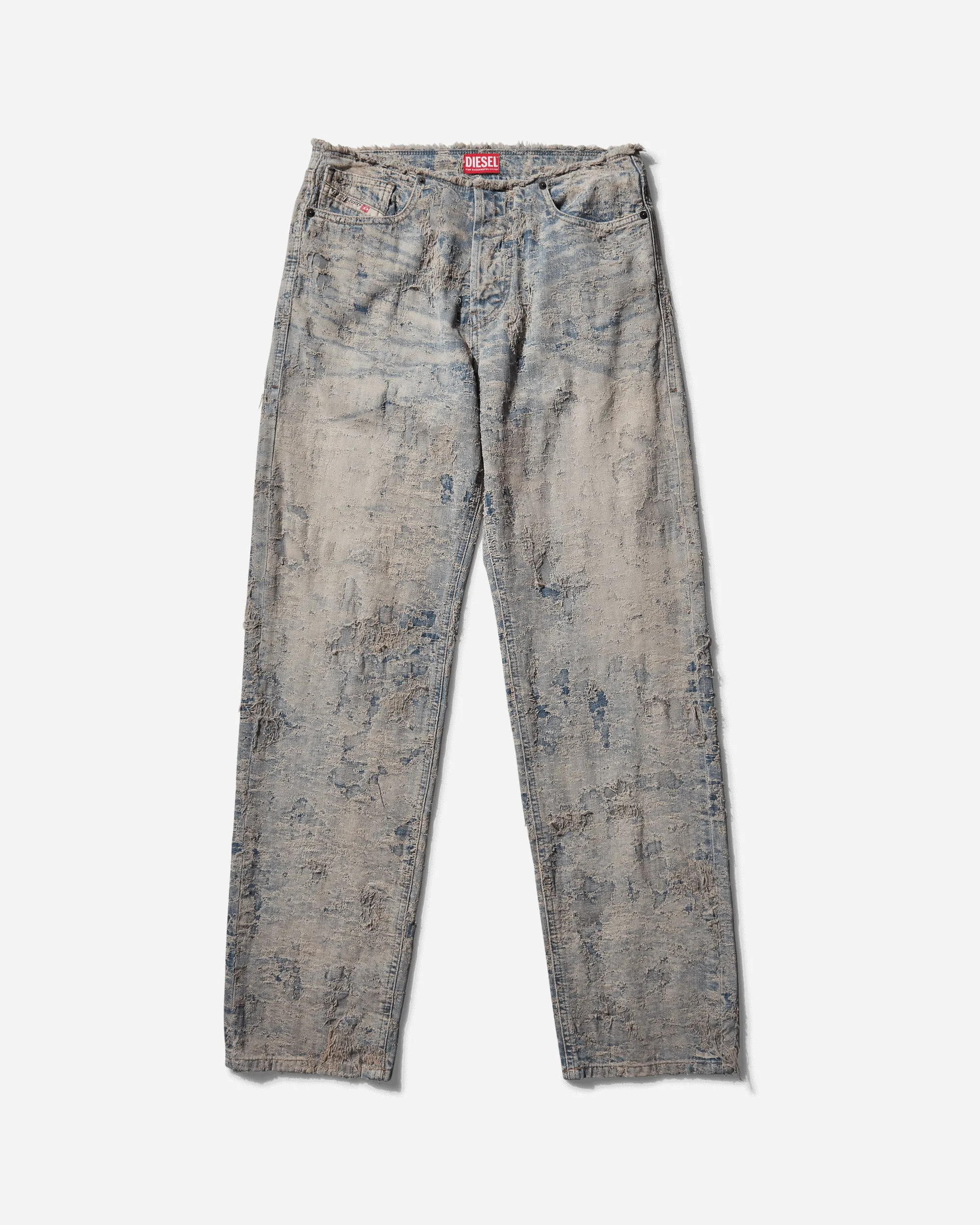 Pantalon droit en denim délavé D-Arker pour femme - Bleu