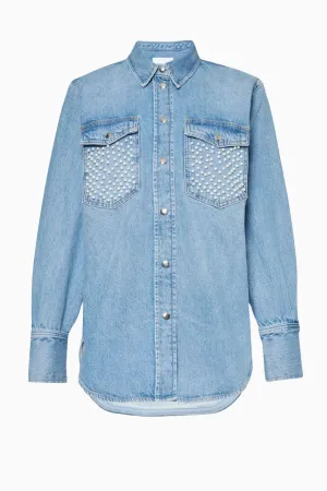 Veste en denim surdimensionnée Atelier Frame Denim pour femme - Perle de lumière