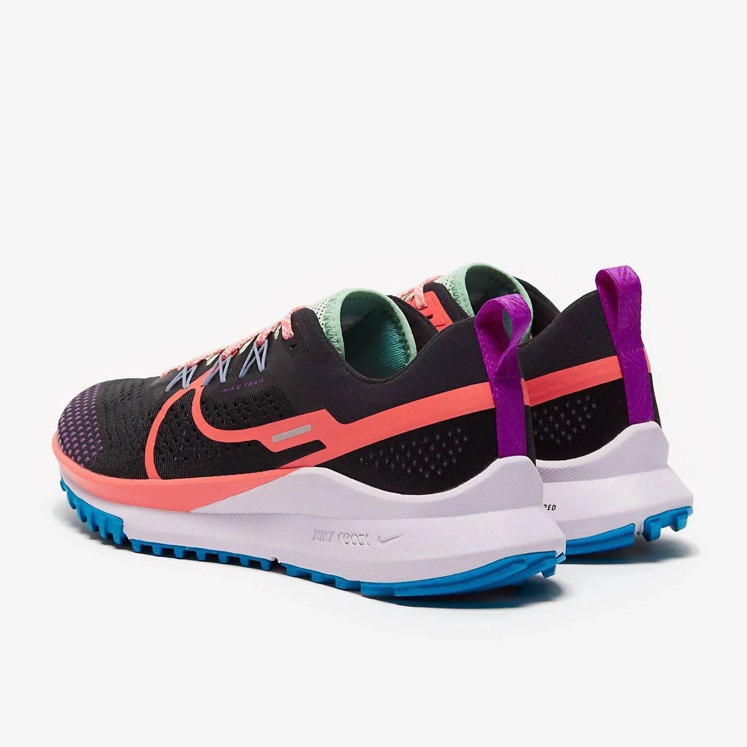 Chaussure de trail React Pegasus 4 pour femme en noir/magie braise-violet