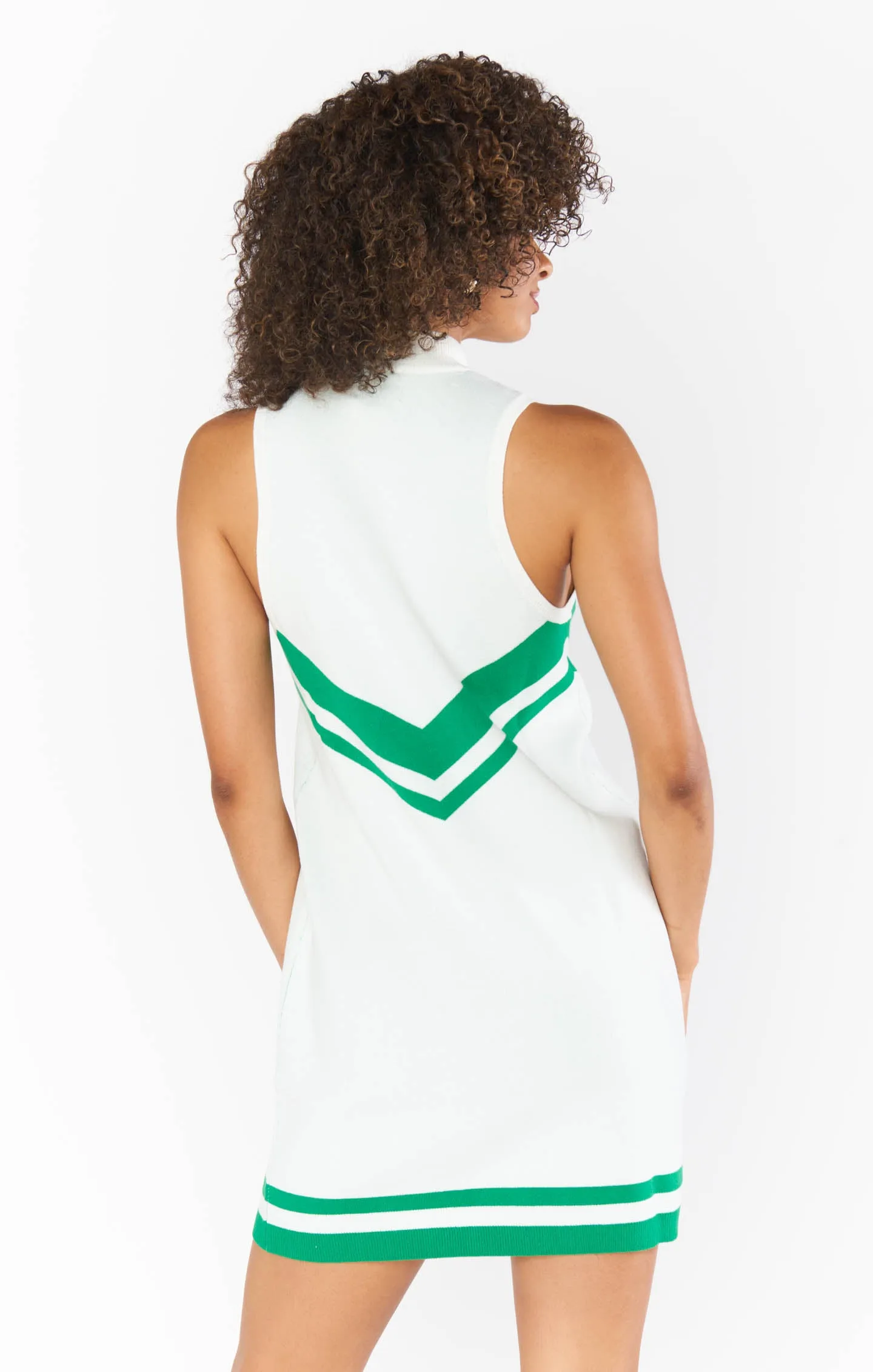 Robe Zoe Zip ~ Maille Rayée Verte